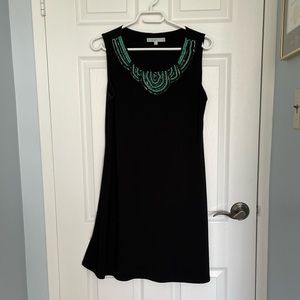 Beaded neck shift dress